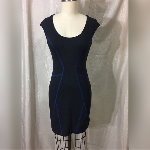 Rebecca Taylor Dresses & Skirts - Rebecca Taylor Charcoal Blue Stitch Tube Dress 2